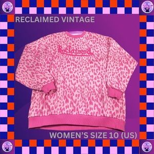 Pink leopard print Reclaimed Vintage sweatshirt